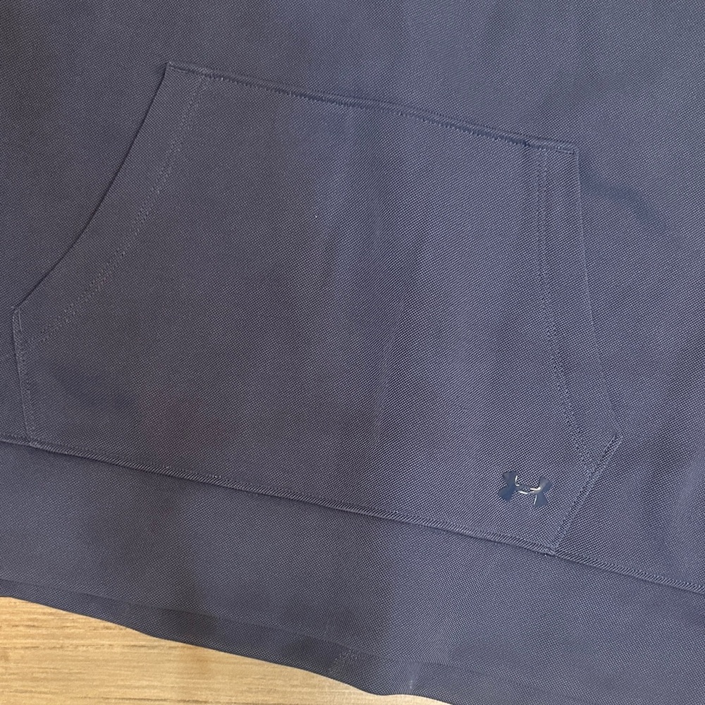 Women's Navy Metallic Blue Cowl Neck Sweatshirt - Picture 2 of 5